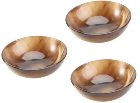 Healeved 3pcs Natural Smooth Yak Horn Shaving Bowl for Men for Shaving Soap Preparation for Daily Grooming Routine