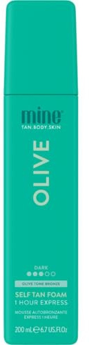 MineTan Oilve Selbstbräuner | Farbkorrektur Kollektion - 1 Stunde Instant Express, Gesicht & Körper Fake Tanner, Super Dunkel Olivbraunes Hautfinish, Ergänzt alle Hauttöne, Keine Orangetöne, 200 ml