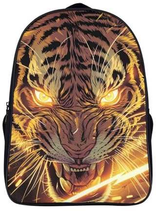 RJAVAGFZL Tiger 3D Rucksack Set Kinder Kinder Große Buchtaschen Kinder Schulranzen Zurück Zur Schule Geschenke Schultasche 40x28x16cm