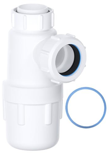 Sifone universale a bottiglia da 40 mm con anello antiscivolo, kit di scarico per lavello da cucina, conforme BS EN2574-1, sifone per orinatoio per drenaggio efficiente