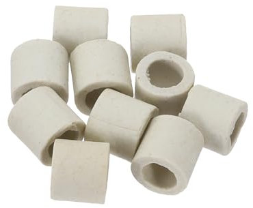 sourcing map 10pcs Ceramic Tube Insulated Electronic Wire Bundle Protection Heat Insulation Tube 8x12x10mm