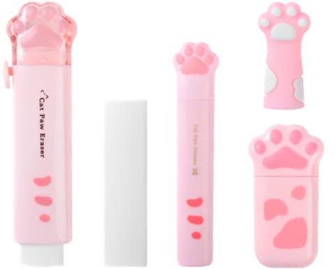 FEQDWOX 5-teiliges Briefpapier-Set mit niedlichen Katzenkrallen, Cartoon-Kawaii-Briefpapier-Set, Mehrzweck-Briefpapier