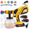 Pistolet à Peinture Electrique, 1200ml Pistolet Peindre sans Fil de 2 Batterie Compatible avec Batterie Makita 18V, 5 Buses 3 Modèles pour Murs et Plafonds, Clôtures