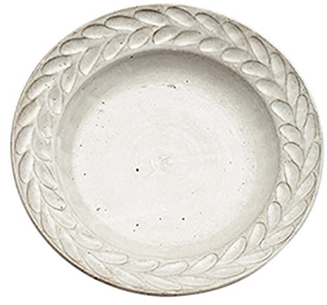 TENGJUN Banquet Plate, Simple Dining Plate with Lace Sculpture Pattern, Tableware for Rice Noodle Sushi Pancake, Microwave Safe, Ceramic/19.5CM