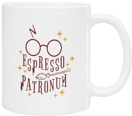 Tasse personalisiert | Espresso Patronum | Harry Geschenk für Männer | Valentinstaggeschenke für sie | Potter Geschenke Erwachsene Frauen | Kaffeebecher 330ml | Fanartikel Merch Merchandise