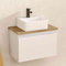 BELLOBATH - Mueble Baño Suspendido con Lavabo de Cerámica Cuadrado, Mueble Baño con Lavabo Montado con 1 Cajón, 49,5 x 32 x 30 cm, Mueble Blanco/Roble
