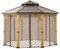Sunjoy Zanzariera in poliestere marrone, pareti a 8 pannelli per patio esterno per gazebo ottagonale Hardtop da 4 x 4 m, marrone