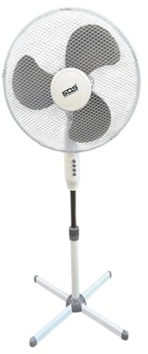 Italia Magazzini Ventilatore a Piantana 45W per Casa e Ufficio, Diametro 40 cm, 3 Pale in Plastica, 3 Velocità, Oscillazione Orizzontale, Silenzioso, Potente Vento Estivo, Sicurezza Avanzata