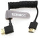 SZRMCC 8k 2.1 HDMI to HDMI Left Angle Ultra High Speed Coiled Braided Cable for Z Cam E2 Sony FX6 FX9 Canon EOS C70 C300 Portkeys BM5 Atomos Ninjav V Shogun Monitor