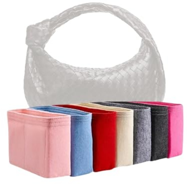 Xoppia Taschen-Organizer, kompatibel mit Bottega Veneta Small Jodie Bag Filzeinsatz für Frauen Tote Handtasche (Beige, Stil B: seitlicher Reißverschluss)