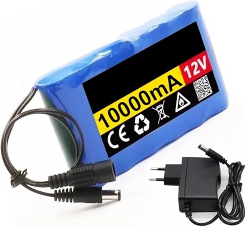 ZHANGshouf Portable 12V 10000mah Battery,Rechargeable Lithium Ion Battery Pack, with DC Connector Plug and 12.6v Charger, for CCTV Cam Monitor