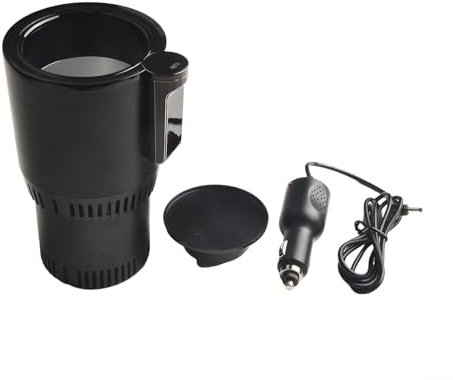 Calentador y enfriador de tazas de coche de 12 V, control eficiente de temperatura con pantalla digital para bebidas enlatadas (negro)
