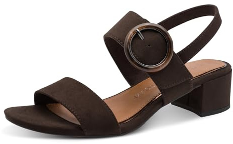 MARCO TOZZI Damen Sandale weiches Feel Me Fußbett Vegan weiches Innenfutter Stylisch, braun (MOCCA), 37 EU