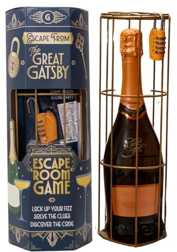 Boxer Gifts The Great Gatsby Wine Escape Room Game – Brain Teaser Puzzle Box for Adults, Unusual Birthday Gift for Men, Wine Gift Set Idea