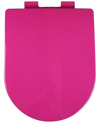 Tavoletta WC Silenzioso Senza Sbattimento in PP, Sedile WC Con Coperchio WC A Chiusura Lenta, Facile Da Installare E Pulire, Copriwater Sostitutivo Colorato A Forma Di U, Rosa