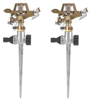 2 Stück Gartensprinkler, Einstellbarer Schwerlast Rasensprinkler mit Sprühfunktion zum Bewässern von Pflanzen, Blumen und Gemüse (A)