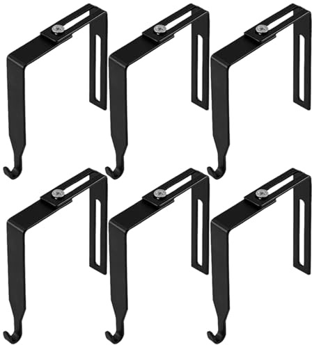 KieTeiiK 6 Pack Adjustable Iron Hook for Outdoor Use Weatherproof Clamp On Without Screws Need for Fence Weatherproof Iron