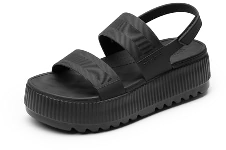 DREAM PAIRS Women's Platform Water Sandals Adjustable Lightweight Waterproof Summer Beach Wedge Chunky Sandals,Size 9,All Black,SDWS26002W