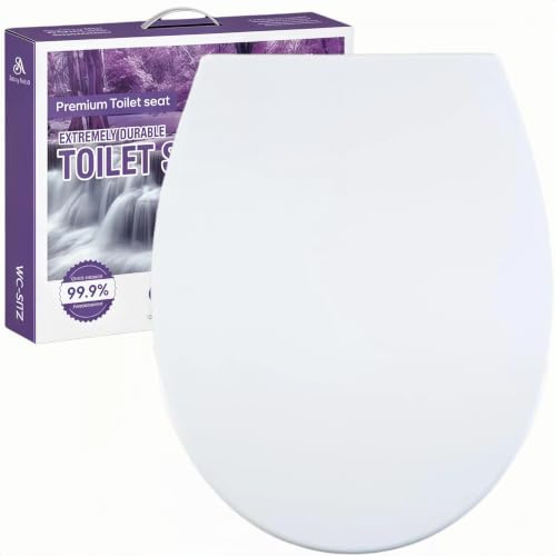 Solng Aldoih Abattant WC Forme O, Cuvette Toilette avec Frein de Chute, Lunette WC avec Fermeture en Douceur, Lunette de Toilette Blanche Universelle