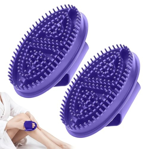 pelriox 2 Stück Meridian Bürste, Meridian Massage Bürste – Professionelle Meridianbürste zur Körperstraffung, Sicheres Material, Leicht zu Reinigen (Lila)
