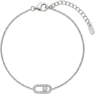 Suzan Gold® 925 Sterling Silber Armband Damen Zirkonia Glieder Element elegant filigran wasserfest nickelfrei Geschenk Link Crystal Bracelet hochwertig