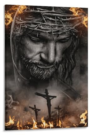 XPASHIQWC Jesus Christus Wandbild Kreuze Leinwand Gemälde Wanddekoration Poster Leinwanddrucke Kunstwerk Für Schlafzimmer Wohnzimmer Dekor 16x24inch(40x60cm)