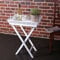 DESIGN DELIGHTS Verspieltes HOLZTABLETT Landhaus | 63 cm, 2-teilig, Weiss | Serviertisch, Tabletttisch, Beistelltisch, Dekotablett, Serviertablett