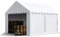 TOOLPORT Carpa almacén 3x4 m PVC 700 N Impermeable Blanco Carpa de Almacenamiento