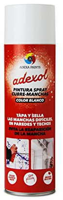 Rayt 731-07 Adexol Spray: Pintura cubremanchas en Spray. Color blanco mate, sin necesidad de pintado posterior en paredes blancas. Sin olor. (500 ml)