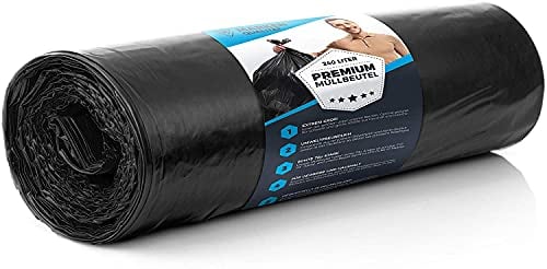 15 Ensembles de Sacs Poubelles 240L ULTRA Indéchirable 70 µ - XL Professionnels Lourds Noir pour Ménage & Industrie - Solides en LDPE 100 cm x 125 cm