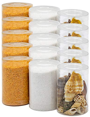 Dekovita Deko-Sand inkl. Muscheln 2kg Farbsand Set Streusand 1-4mm Streugranulat Sand-Granulat Weiß Orange