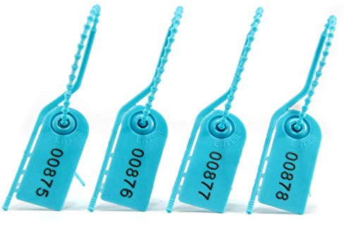 500 X Blue Security Tags Cable Ties Numbered Pull Tite Secure Anti-Tamper Seals Adjustable Length Plastic Label 210mm(Blue)