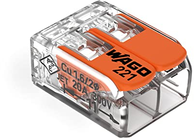 WAGO 221-412 Lever-Nuts - 2-Conductor Compact Splicing Connectors (Pack of 10)