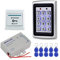 HFeng Kit Sistema Controllo Accessi Porta 125KHz Tastiera RFID Metallo + DC12V 3A Controller Alimentazione + pulsante uscita porta + 10pcs Keyfobs Card (Without Lock)