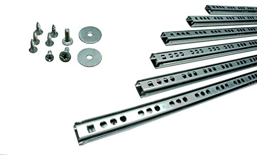 BRESKO 1 Paar (2 Stk.) 17 mm Schubladenschienen 25-50 cm Teilauszug Schubladenauszüge Kugelführung (438 mm)
