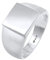 Kuzzoi Siegelring Herrenring poliert, Bandring massiv (11 mm) in 925 Sterling Silber, Robuster Biker Schmuck mit rechteckiger Oberfläche, Ring für Männer in der Ringgröße 66, 0607322120_66