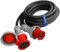 Hilark Cavo prolunga in gomma H07RNF 5x16 mm (5g16 mm2) 63A IP44 La spina e la presa di corrente Sono di 5 poli (3 metri, Nero)