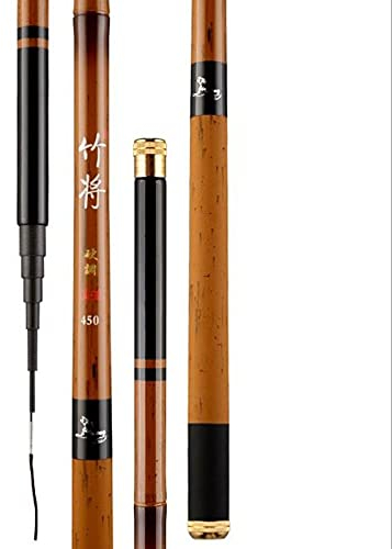 LUOSHUAI Stipprute Angelpol Teleskop Angelrute Karpfen Angelruten Ultralight Carp Ultraleichte Angelstange Kohlefaser Bambus Angelrute (Color : Chocolate, Length : 3.6 m and Gifts)
