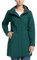 33.000ft Veste de pluie softshell jakce pour femme,Doublée imperméable,Longue,Veste de transition,Coupe-vent respirant,Parka de pluie avec capuche pour les sports de plein air, Dunkelgrün, XL
