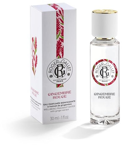 Roger&Gallet - Eau Parfumée Bienfaisante Gingembre Rouge 30ml - Baies roses Gingembre Benjoin - 92% d'ingrédients d'origine naturelle