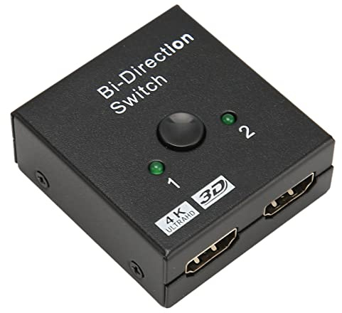 HDMI Bi Direction Switch, HD Multimedia Interface Splitter 2 In 1 Out or 1 In 2 Out One Keys Switch, 4K@60Hz Switcher for PS3, for Xbox One for TV