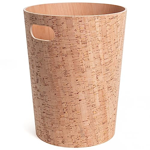 Kazai. Papelera Oficina Madera Auténtica Börje | Cubo de Madera Moderno para Oficina, Habitación infantil, Dormitorio y más | 9 litros | Corcho (moderno)