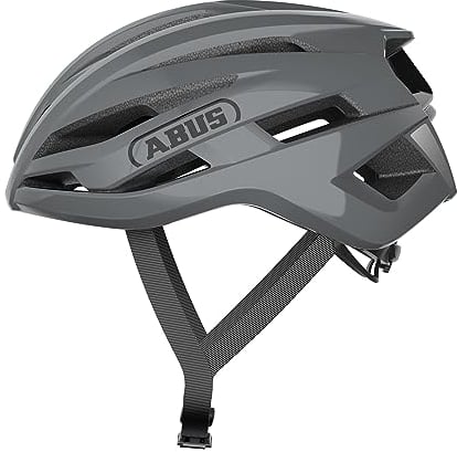 ABUS Rennradhelm StormChaser ACE - leichter Fahrradhelm für Radrennen, Gravelbike-Touren und Cyclocross - für Damen und Herren - Größe L, Grau
