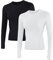IECCP Sport Tshirts Damen Langarm Laufshirt Gym Top Trainingsshirt Sportshirt Workout Oberteil Running T-Shirt mit Daumenlöcher 2er Pack Schwarz und Weiß M