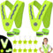 DALAETUS 16 Stück Warnwesten für Kinder, V-Form Sicherheitsweste Kind, Reflektorweste Kinder, mit Armband und Sternanhänger für Outdoor-Aktivitäten von Kindern