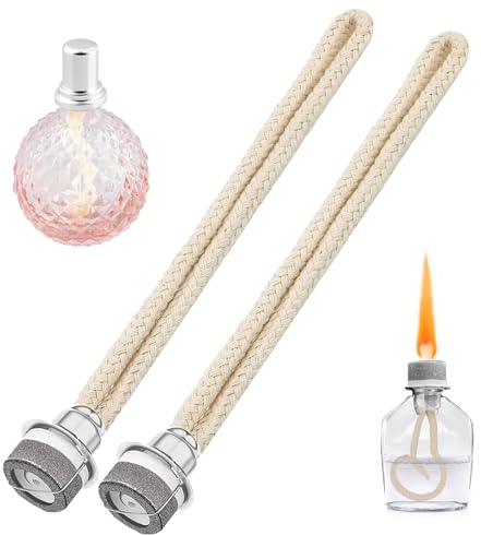 2 Stück Docht für öllampen,Starterset für Berger Lampe,Duftlampe Docht mit Katalytischem Brenner,Katalytische Lampen Ersatzbrenner Zubehör,Ersatz-Docht mit Brenner für Alle Katalytischen Lampen