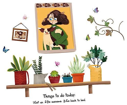 Veemoon Hintergrund kinderzimmerdeko kids room decoration wasserfeste aufkleber türdeko wall art Wandtattoos wandtattoo hause tapete für zu hause Karikatur Wandaufkleber Topfpflanze