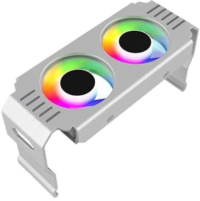 bephible Desktop Ram Heatsink Computer Ram Cooler Ram Heatsink Dual Cooling Fans 13.5 Cfm Argb Sync Pwm Temperature Control Aluminum Cooler White