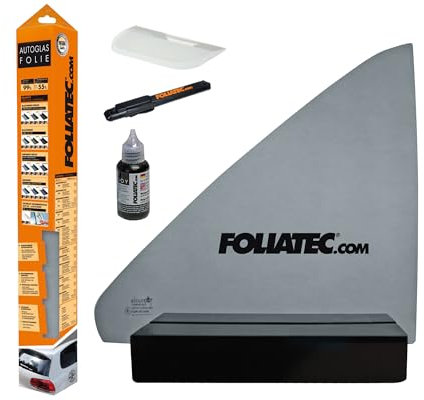 FOLIATEC Scheibentönungsfolie Tönungsfolie für Autoscheiben, BLACKNIGHT Reflex Light, 51x400cm + 76x152cm, mit ABG, 65% Verdunkelung