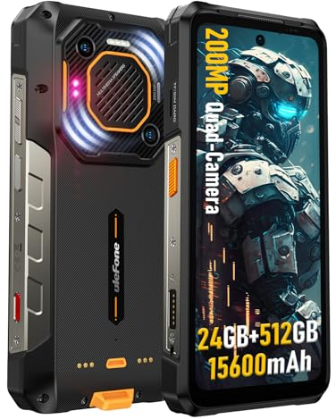 Ulefone Armor 26 Ultra 5G Téléphone Portable Incassable 24Go+512Go 200MP+64MP Nocturne Vision 15600mAh/120W 6.78 FHD+ 120Hz Android 13 Smartphone Incassable 5G Dual SIM/NFC/GPS/IP68/OTG
